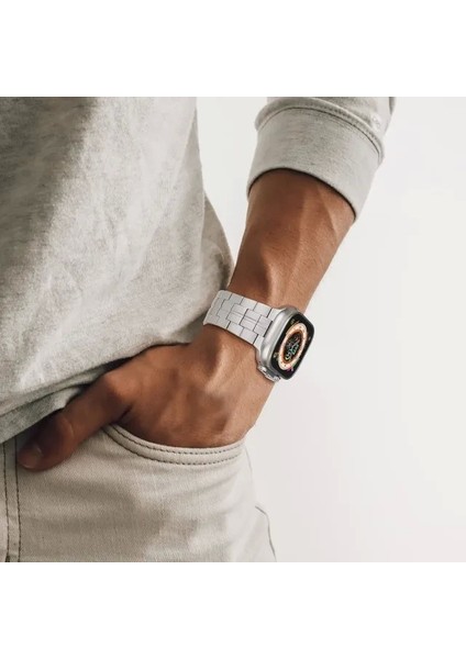 Apple Watch Ultra 2 Band 49MM ile Uyumludur Natural Titanium