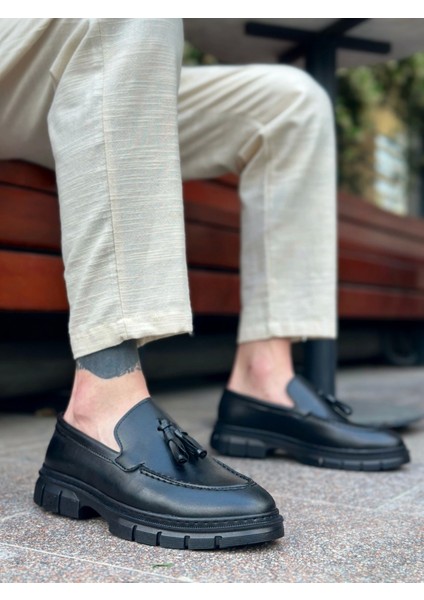 SB0240 Püsküllü Cilt Klasik Yüksek Taban Casual Erkek Ayakkabı