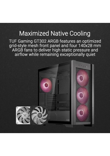 Tuf Gaming GT502 Beyaz Atx Mid-Tower Bilgisayar Kasası