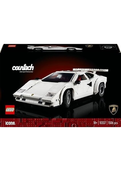 Icons Lamborghini Countach 5000 Quattrovalvole 10337 - Yetişkinler Için Sergilenebilir Araba Modeli Yapım Seti (1506 Parça) modelleri