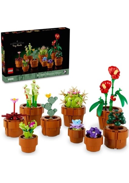 Icons Minik Bitkiler Yaratıcı Yapı Seti (10329) Green Brown Red Purple