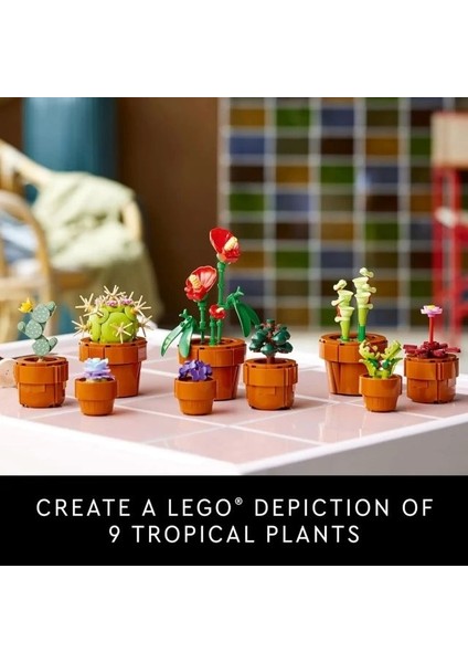 Icons Minik Bitkiler Yaratıcı Yapı Seti (10329) Green Brown Red Purple modelleri