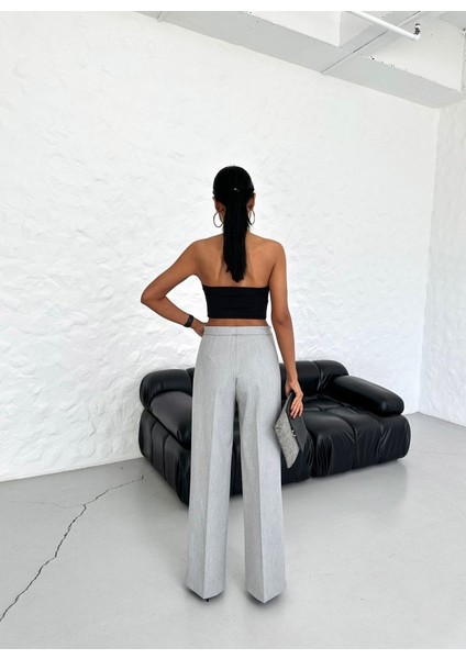 Yüksek Bel Straight Fit Palazzo Pantolon