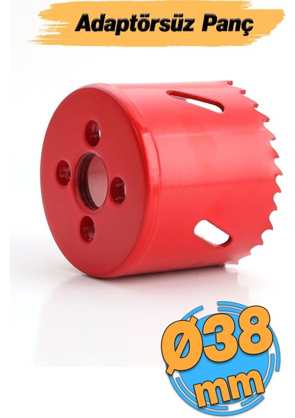 Bi Metal Panç Ø 38 mm Delik Açma Alçıpan Ahşap Pvc Delme Testeresi Adaptörsüz 1 Adet