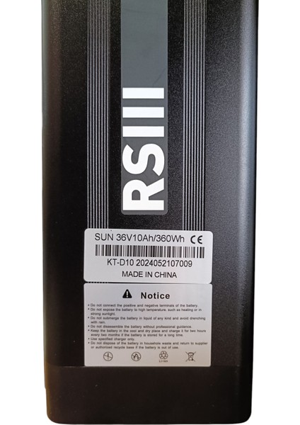 Rsııı 36V 10AH Elektrikli Bisiklet Bataryası – Anahtarlı – Li-Ion – 360WH (Pro/pro x Uyumlu)