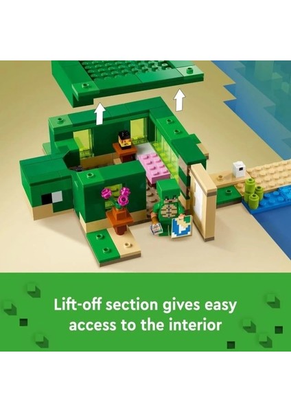 Minecraft Kaplumbağa Sahil Evi Inşaat Oyuncağı Multicolor