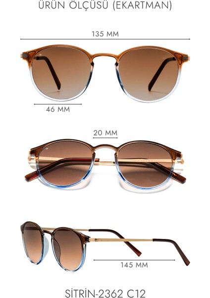 SİTRİN-2362 C12 Kahverengi/mavi Unisex Güneş Gözlüğü fırsatları