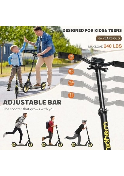 Kick Scooter 6 Yaş ve Üzeri Sarı modelleri