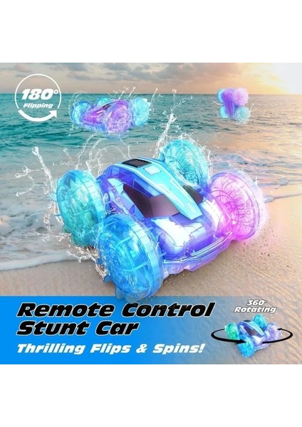 Amfibi Uzaktan Kumandalı Araba Teknesi Remote Control Light Blue