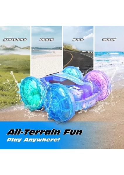 Amfibi Uzaktan Kumandalı Araba Teknesi Remote Control Light Blue
