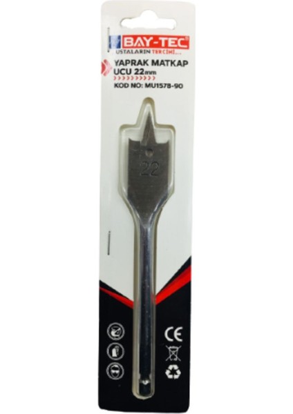 Bay-Tec MU1578-90 Yaprak Matkap Ucu 22MM