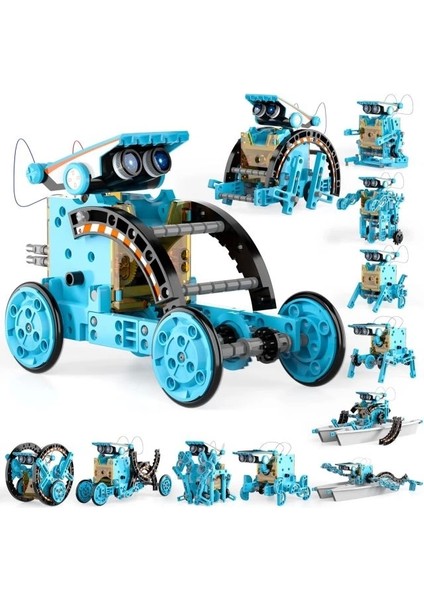 12'si 1 Arada Stem Güneş Robotu Mavi