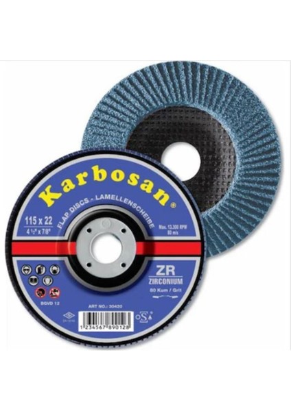Flap Disk Zirkonyum 115X22 mm 80 Kum 1 Adet