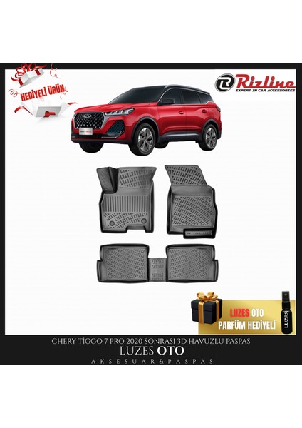 Chery Tiggo 7 Pro 3D Havuzlu Paspas 2022 Model Uyumlu