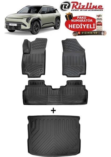 Kia Ev3 2024 Sonrası Havuzlu Paspas ve Bagaj Havuzu Seti