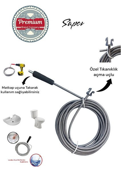 Premium 7 Metre 9mm Matkaplı Kullanım Özel Seri Kanal Susta