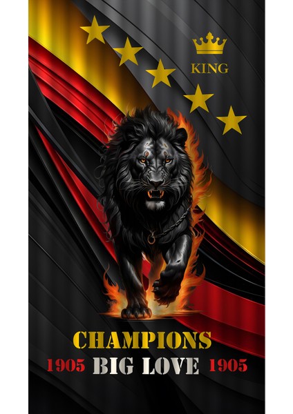 Çocuk ve Bebek Odası Sarı Kırmızı Taraftar Futbol Serisi Fon Perde Tek Kanat (Child Room Curtain)