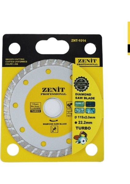 Seramik Elmas Testere Zenit Znt 1014 Disk Kesme Taşı 115*2*22,2MM