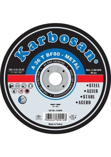 Metal Kesme 230X3X22 1 Adet
