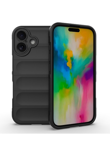 Apple iPhone 16 Kılıf Esnek Tpu Oyuklu Arka Yüzey Tasarımlı Etnik Silikon Kapak