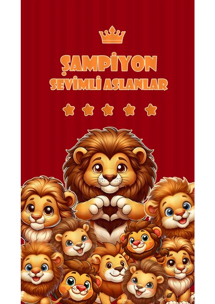Çocuk ve Bebek Odası Sarı Kırmızı Taraftar Futbol Serisi Fon Perde Tek Kanat (Child Room Curtain)