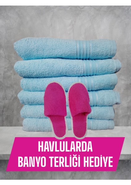 3 Adet El Yüz Havlusu - Terlik Hediyeli