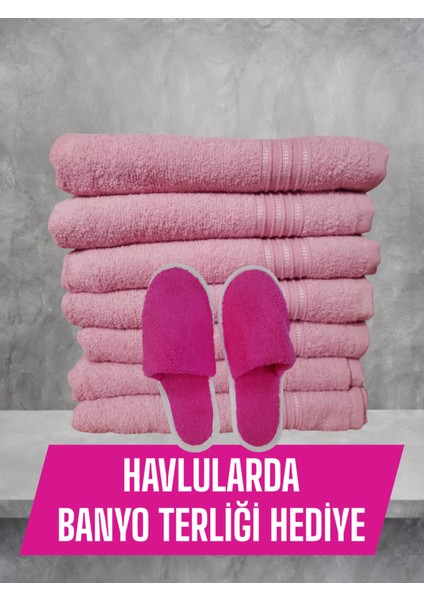 3 Adet El Yüz Havlusu - Terlik Hediyeli