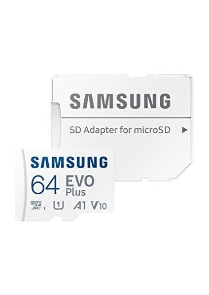 Evo Plus 64GB Sdxc U1 Sınıf 10 A1 130MB/S Micro Sd Bellek Kartı Adaptörlü 2021 Sürümü (MB-MC64KA/EU)