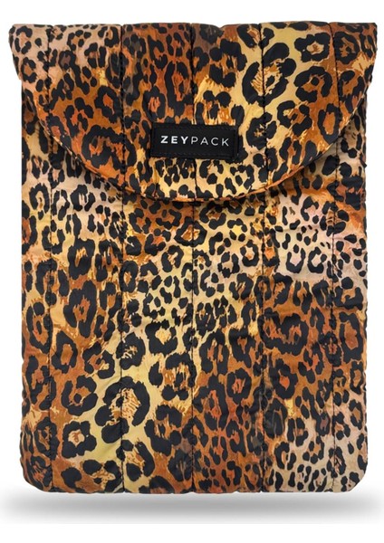 Puffer Leopar Laptop Case, Su Itici, Koruyucu Pedli Bilgisayar Çantası,13 /14 , Macbook,tablet,ipad,laptop Kılıfı, Leopar Desenli