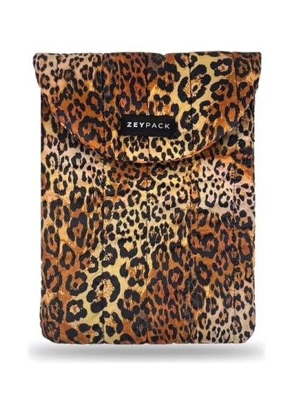 Puffer Leopar Laptop Case, Su Itici, Koruyucu Pedli Bilgisayar Çantası,13 /14 , Macbook,tablet,ipad,laptop Kılıfı, Leopar Desenli