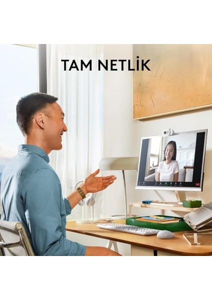 100 Full Hd Web Kamerası, Toplantı ve Yayın Amaçlı, Otomatik Işık Dengesi, Dahili Mikrofon, Gizlilik Kapağı, Usb-A, Microsoft Teams, Google Meet, Zoom ile Uyumlu, Beyaz