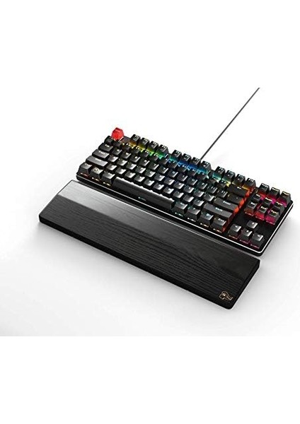 Pc Gaming Race Klavye Avuç Içi Desteği, Tkl, Ahşap - Siyah Kahverengi