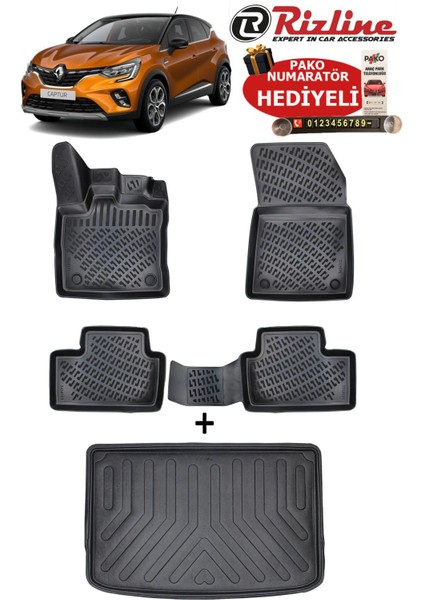 Renault Captur 2019 Sonrası Havuzlu Paspas ve Üst Bagaj Havuzu Seti