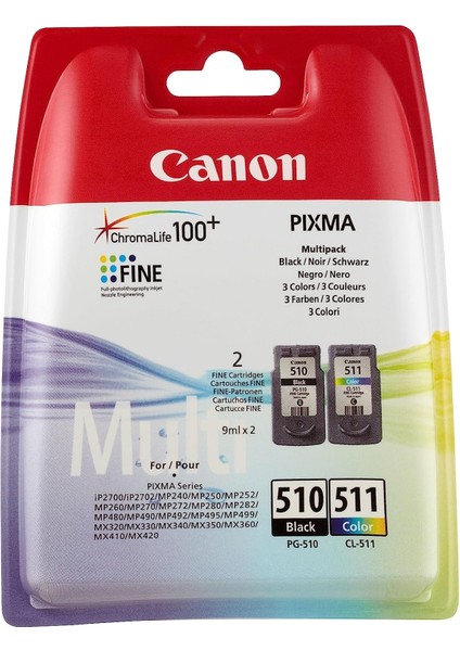 PG-510/CL-511 Multıpack Orijinal 2'li Mürekkep Kartuşu Seti 2970B010