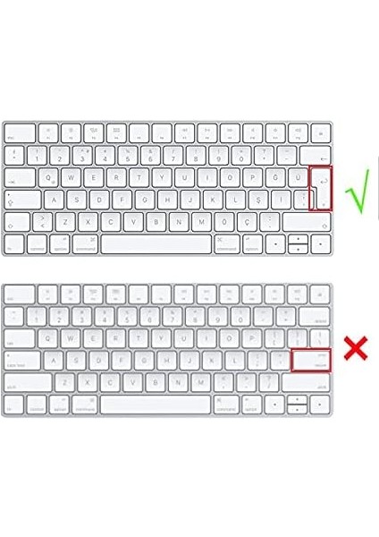 Apple Magic Keyboard-2 Klavye Koruyucu Türkçe Q Baskı A1644 Modeli ile Uyumlu Şeffaf