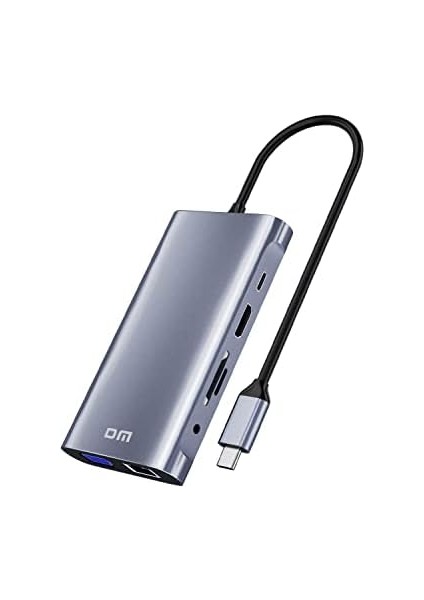 CHB055 Type-C To HDMI VGA RJ45 Ethernet 3*usb 3.0 Aux Pd Tf Sd Kart Okuyucu Dönüştürücü