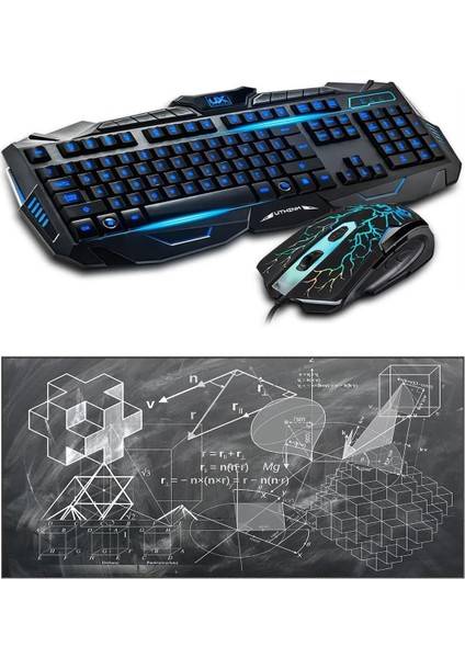 Gamer Gaming Mause Pad Xxxl 40X90CM Prizma,rulet,dolar,süper Kahramanlar,game Over Baskılı (Geometri)
