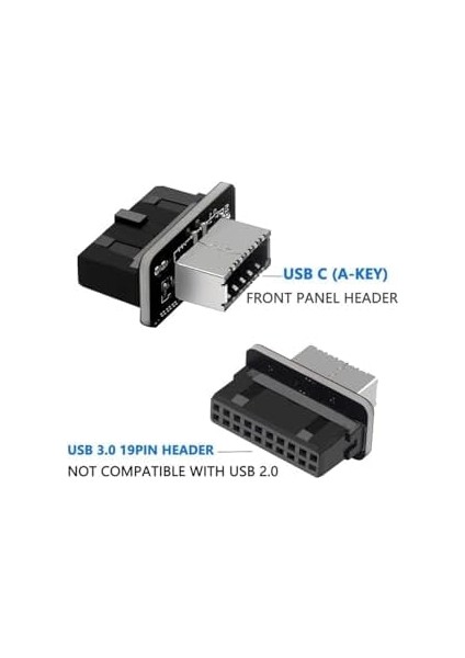 Type-E To USB 3.0 19 Pın Anakart Dişi Erkek Çevirici Dönüştürücü Adaptör 5209