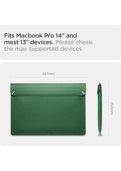 14'' MacBook & Notebook Laptop Taşıma Çantası Valentinus S Sleeve Jeju Green - AFA06423