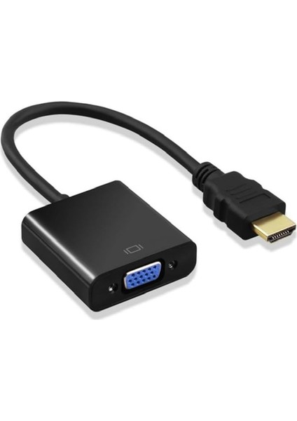8744 Dijital HDMI To VGA Görüntü Çevirici Aparat Siyah HDMI Çıkışlı Bilgisayarların Görüntüsünü VGA Girişli Monitör, Projeksiyon Vb Görüntü Cihazlarına Aktarır, Çevirir.
