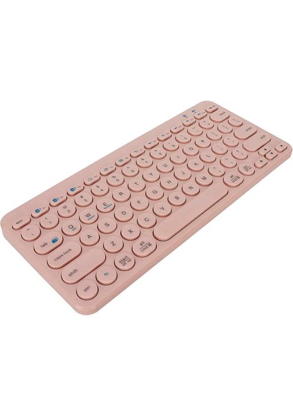 B380 Bluetooth Bağlantılı Ince Ergonomik Tasarım IPad Ile Uyumlu Taşınabiilir Telefon Tablet Için Ingilizce Q Bluetooth Bağlantılı Klavye (Pembe)