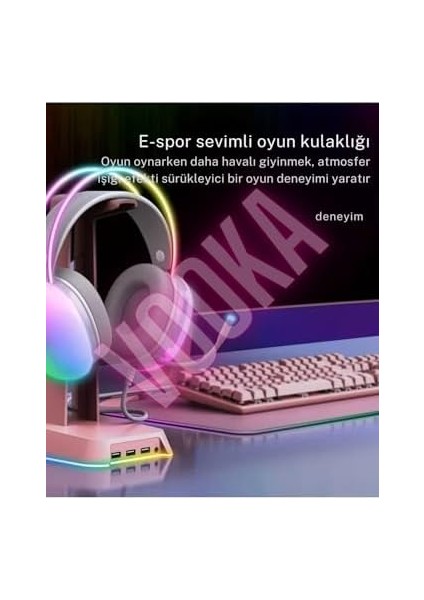 7.1 A Rgb Profesyonel Gaming Mikrofonlu Gamer Oyuncu Kulaklığı USB Pc Ps Xbox Işıklı Rengarenk Vk-Bgh7 V-85426989668