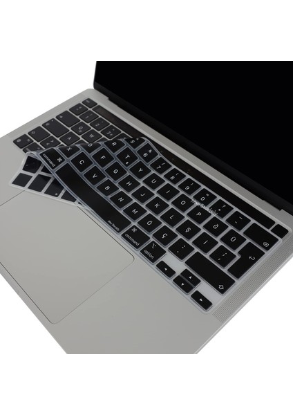 Macbook Pro Klavye Koruyucu 13INÇ M1-M2 (Türkçe Q) Touchbarlı A2251 A2289 A2338 A2141 ile Uyumlu Siyah