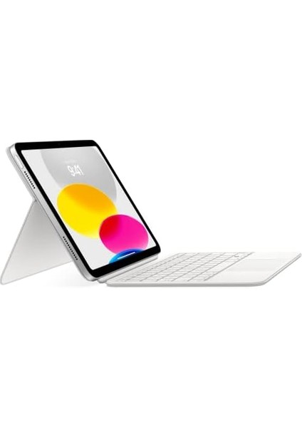 Magic Keyboard Folio: iPad (A16) ve iPad (10. Nesil) Için Klavye ve Kılıf, Çıkarılabilir Klavye ve Manyetik Olarak Yapışan Kılıf, Yerleşik Trackpad, Arapça — Beyaz