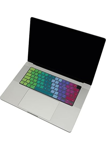 Macbook M1-M2-M3 Air Pro Klavye Koruyucu (Uk-Eu Ingilizce) Touchıd'li A2681 A3113 A2941 A3114 A2442 A2779 A2992 A2918 A2485 A2780 A2991 ile Uyumlu Dazzle Pembe Yeşil