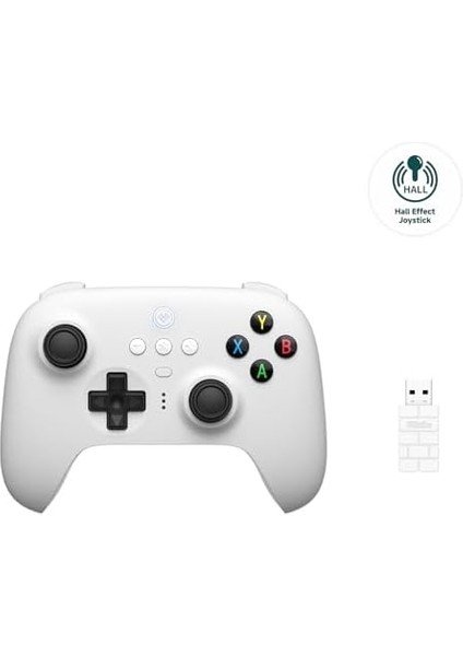 Ultimate Hall Effect 2.4g Controller ve Şarj Dock - Beyaz Windows, Android Pc Ipad Uyumlu