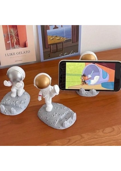 Mini Astronot Model Telefon ve Tablet Tutucu Standı