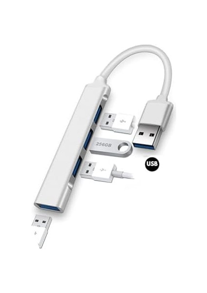 USB To 4 Port Çoklayıcı Hub Macbook ile Uyumlu Çoğaltıcı USB 3.0-2.0 Converter Hub