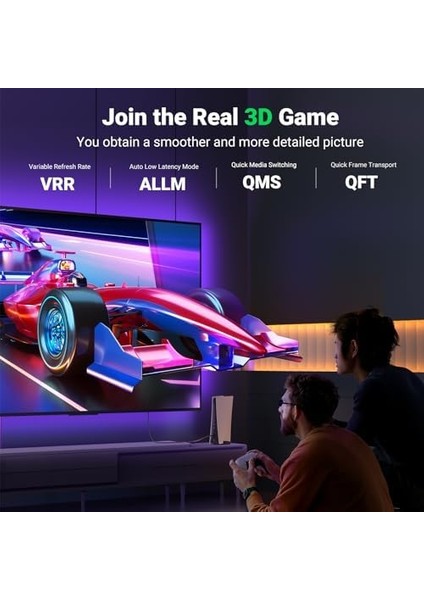 8k HDMI 2.1 Uzatma Kablosu Dişi Erkek HDMI Uzatma UHD Arc Desteği Ps5, Xbox One Vb.(1m)