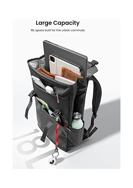 Flap Dizüstü Bilgisayar Sırt Çantası, Hafif, Suya Dayanıklı Kolej Okulu Günlük Sırt Çantası Kitap Çantası, 13-16 Inç MacBook Için, 18L